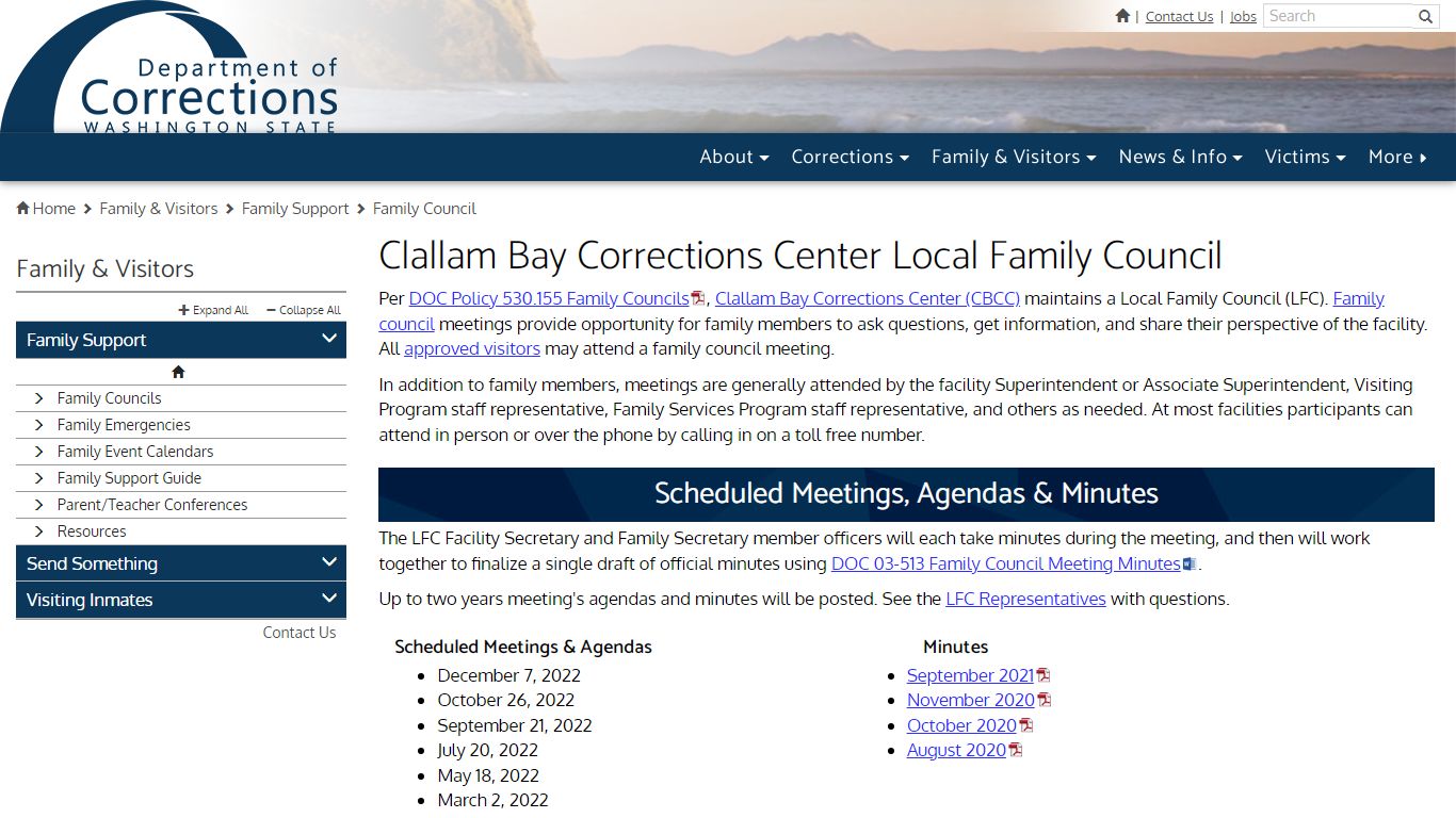 Clallam Bay Corrections Center Local Family Council